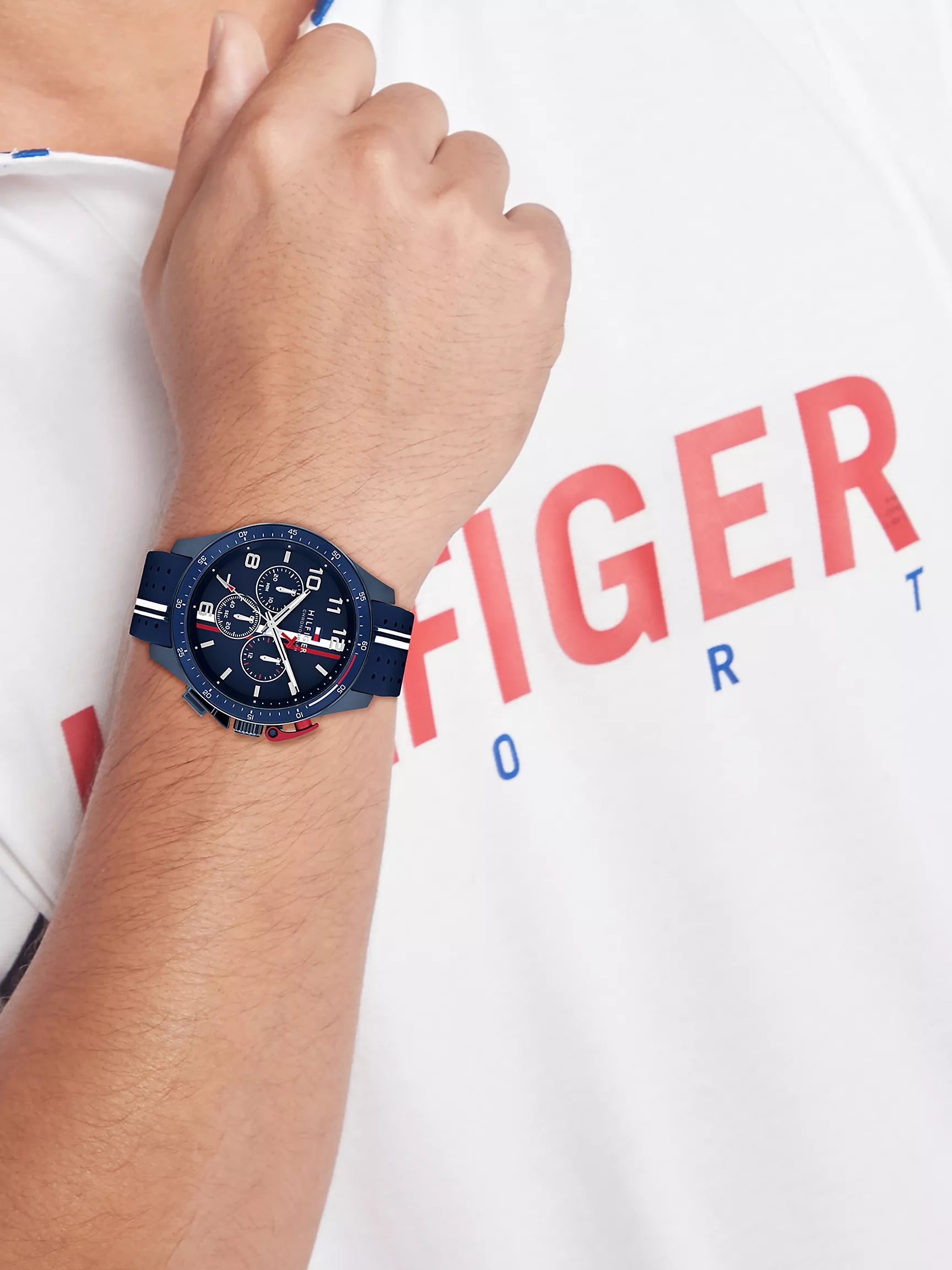 Tommy Hilfiger46MM Sport Watch with Silicone Strap