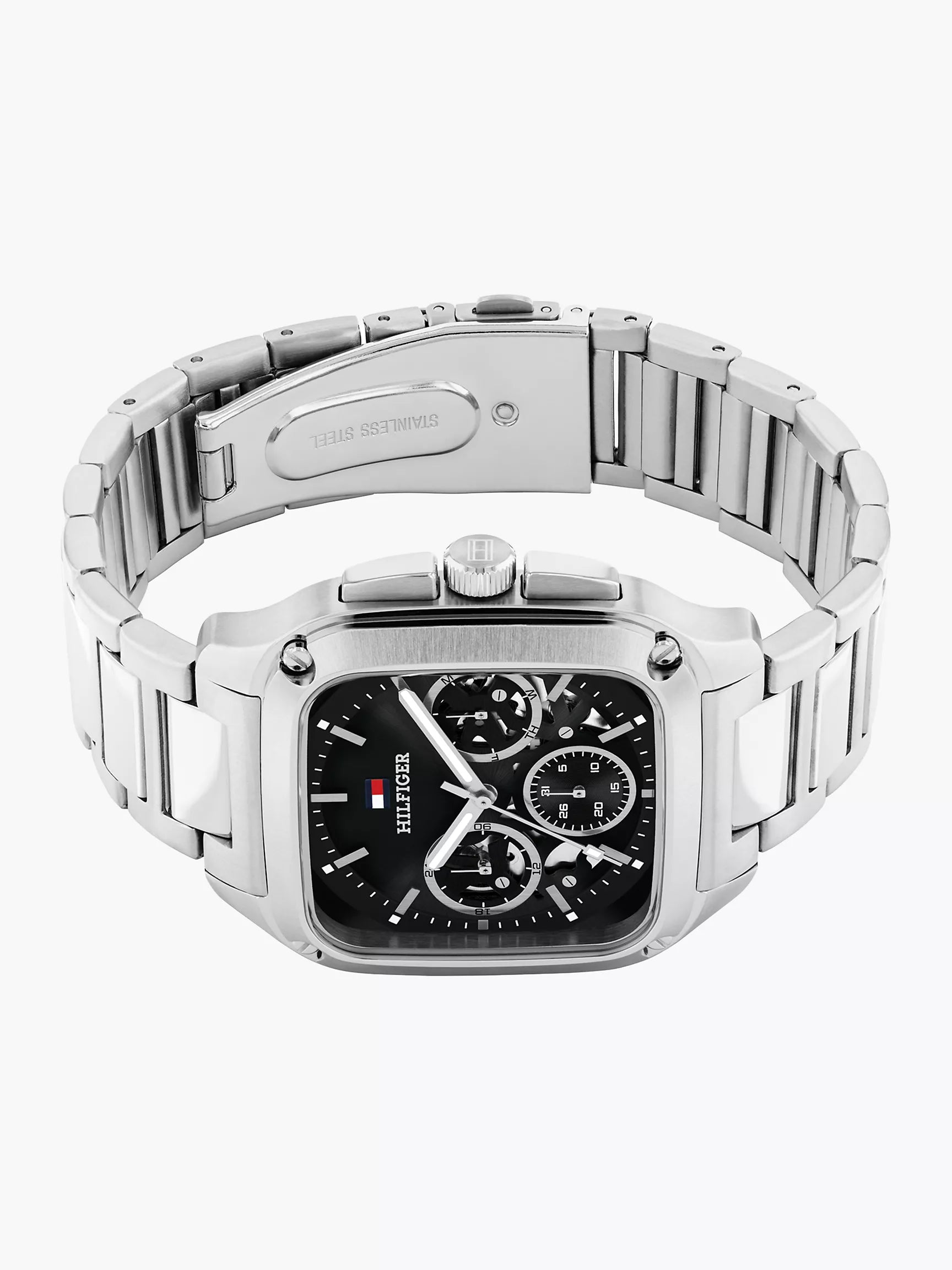 Tommy Hilfiger 37MM Rectangle Skeleton Dial Sport Watch