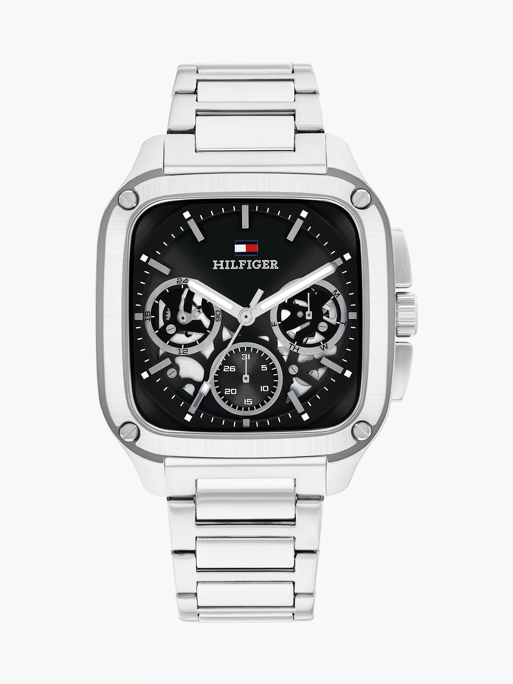 Tommy Hilfiger 37MM Rectangle Skeleton Dial Sport Watch
